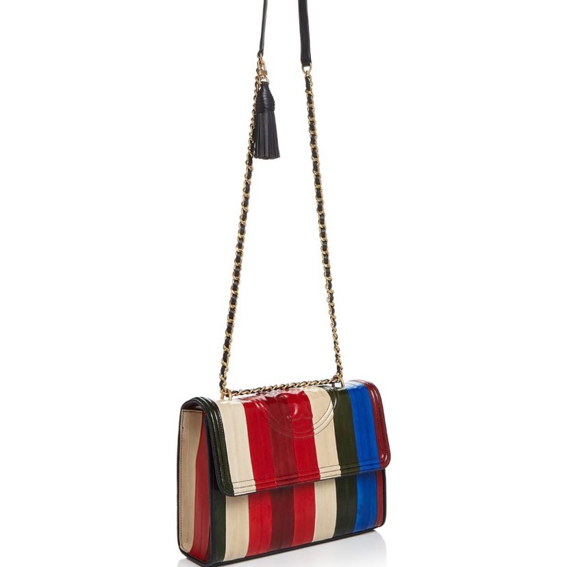 Tory Burch Eel Patchwork Fleming Convertible Shoulder Bag
